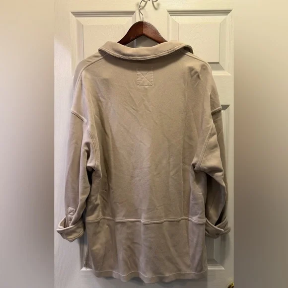 Aerie Cream Choreware Button-Down Sweatshirt - Picture 4 of 4